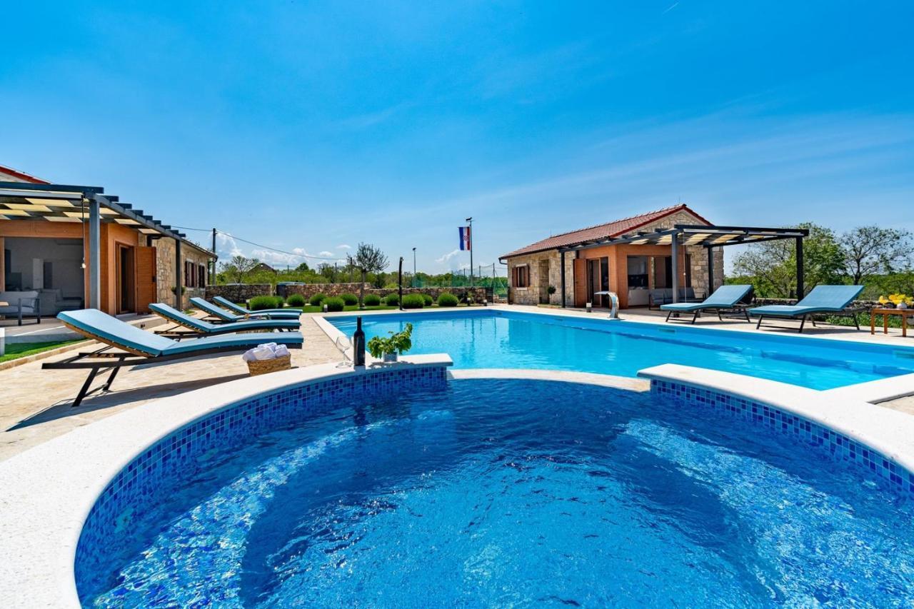 New! Promina Luxury Villa With 72Sqm Heated Pool, Jacuzzi, Infrared Sauna, Tennis Court, Media Room Bogatić 외부 사진