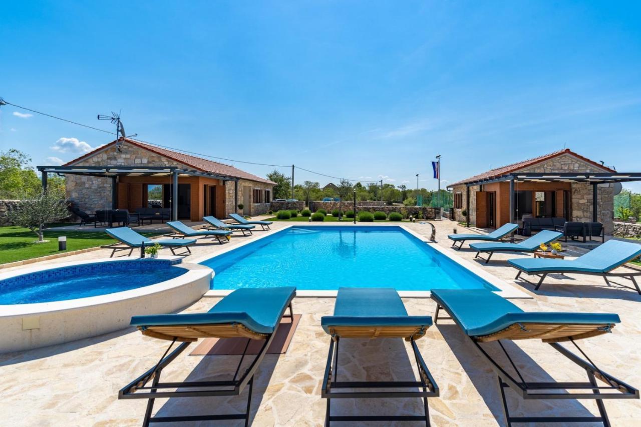 New! Promina Luxury Villa With 72Sqm Heated Pool, Jacuzzi, Infrared Sauna, Tennis Court, Media Room Bogatić 외부 사진