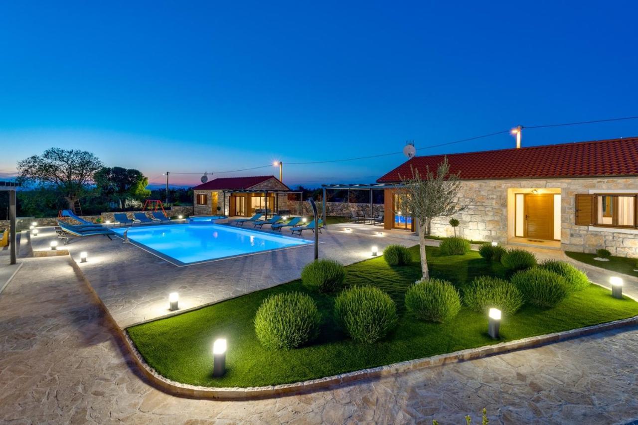 New! Promina Luxury Villa With 72Sqm Heated Pool, Jacuzzi, Infrared Sauna, Tennis Court, Media Room Bogatić 외부 사진
