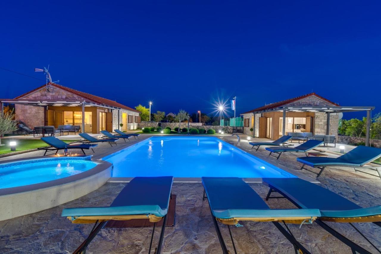 New! Promina Luxury Villa With 72Sqm Heated Pool, Jacuzzi, Infrared Sauna, Tennis Court, Media Room Bogatić 외부 사진