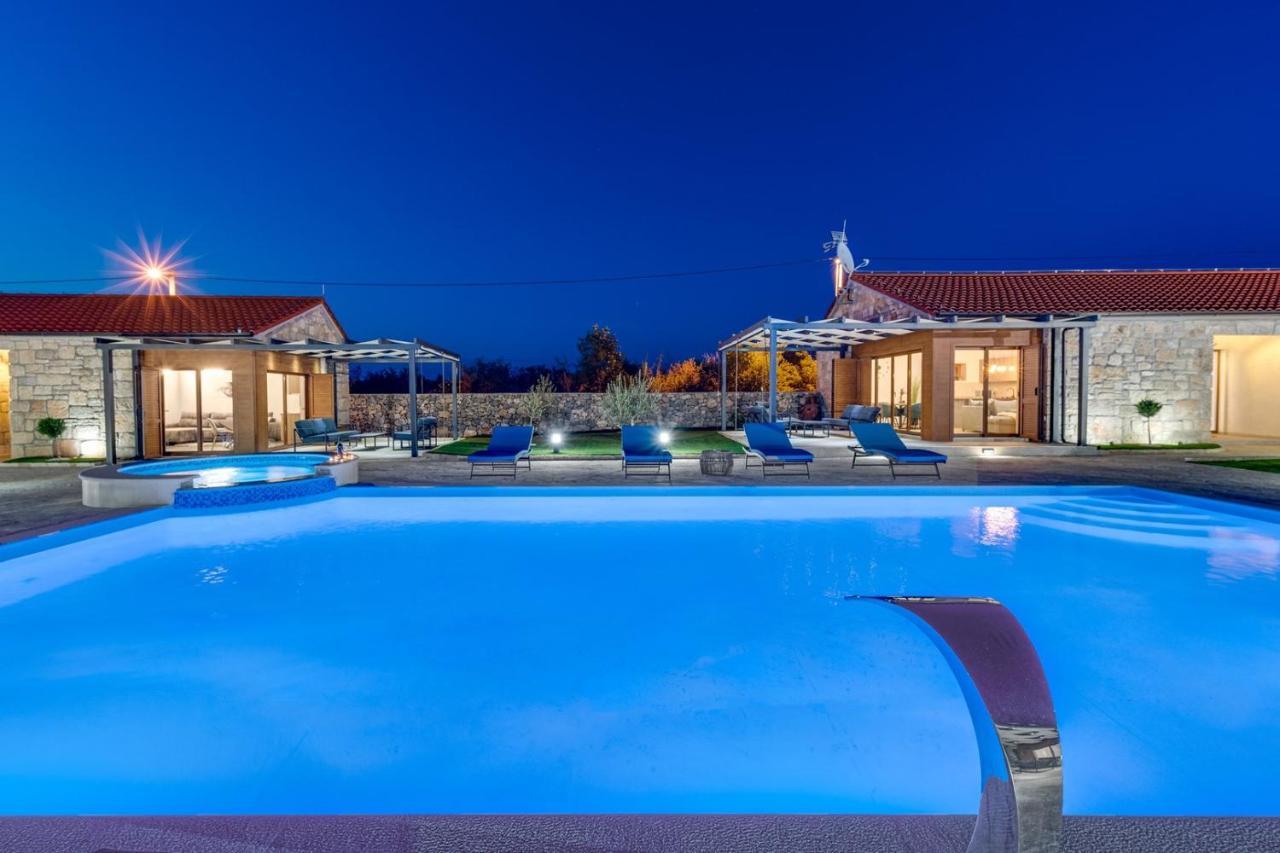 New! Promina Luxury Villa With 72Sqm Heated Pool, Jacuzzi, Infrared Sauna, Tennis Court, Media Room Bogatić 외부 사진